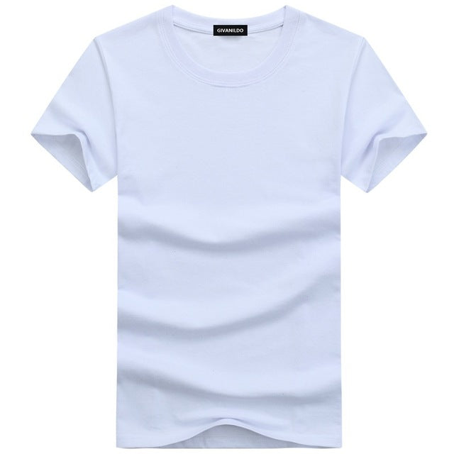 Short Sleeve Plain Solid Cotton Tees-unisex-wanahavit-White-S-wanahavit