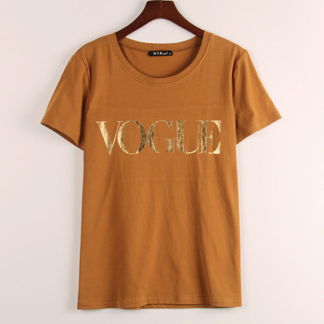 Shiny Gold Vouge Printed Women Tshirt-women-wanahavit-coffee-S-wanahavit