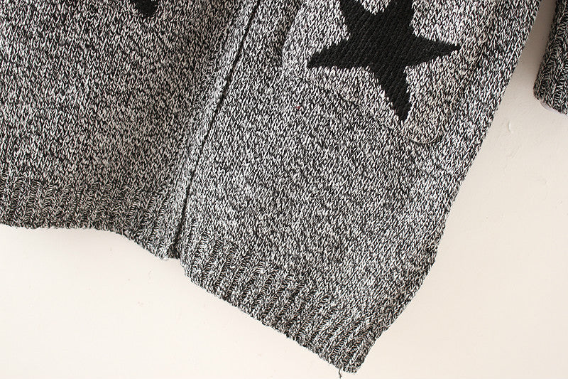 Thick Winter Knitted Star Cardigan Coat-women-wanahavit-Light Gray Mickey-One Size-wanahavit