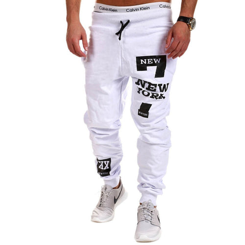Load image into Gallery viewer, Words Printed Streetwear Jogger Pants-men-wanahavit-White K20 pants-M-wanahavit
