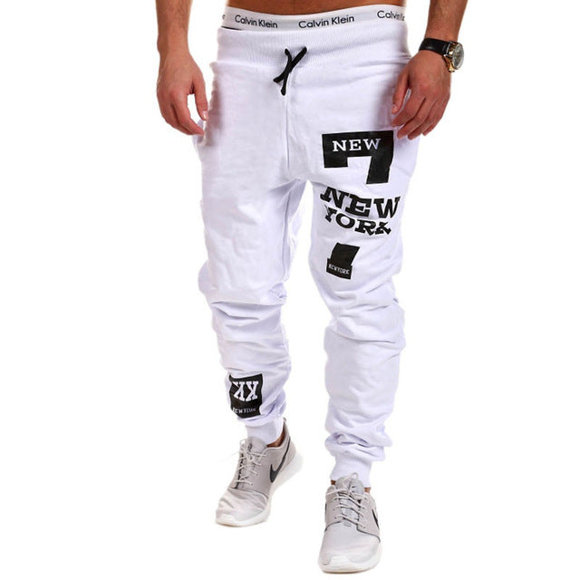 Words Printed Streetwear Jogger Pants-men-wanahavit-White K20 pants-M-wanahavit