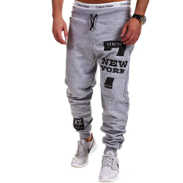 Words Printed Streetwear Jogger Pants-men-wanahavit-Gray K20 pants-M-wanahavit