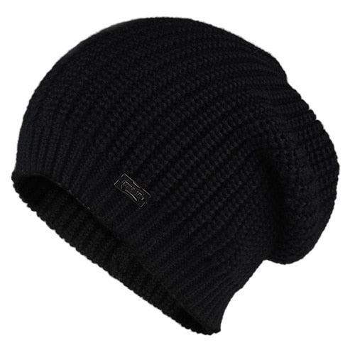 Wool Slouchy Infinity Scarves And Casual Warm Knitted Winter Beanie-women-wanahavit-Black-wanahavit