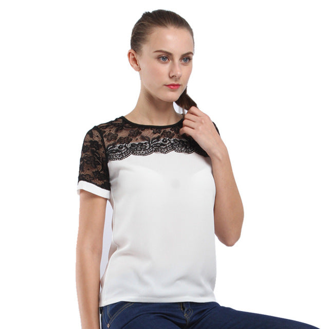 Elegant Lace Chiffon Shirt-women-wanahavit-White-S-wanahavit