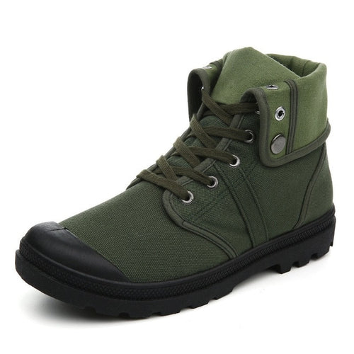Load image into Gallery viewer, Autumn Winter Army Combat Style Ankle Canvas Boots-men-wanahavit-Green Boots-7-wanahavit
