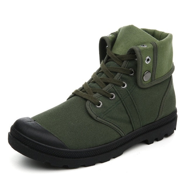 Autumn Winter Army Combat Style Ankle Canvas Boots-men-wanahavit-Green Boots-7-wanahavit