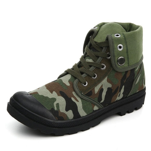 Load image into Gallery viewer, Autumn Winter Army Combat Style Ankle Canvas Boots-men-wanahavit-Camouflage Boots-7-wanahavit
