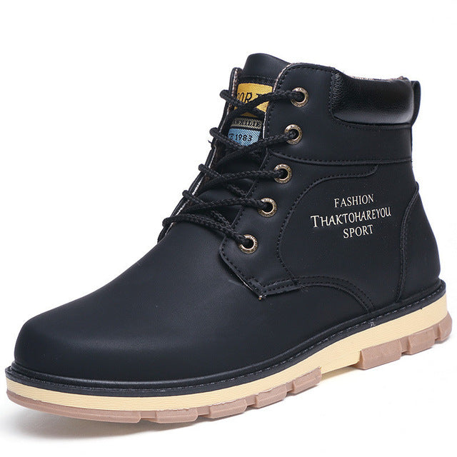 Warm Winter High Quality PU Leather Anti Skid Boots-men-wanahavit-Black Boots Autumn-11-wanahavit