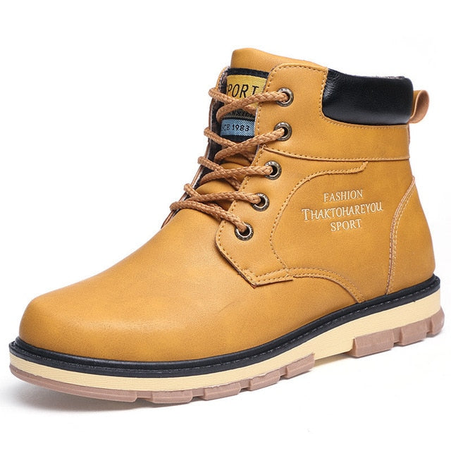 Warm Winter High Quality PU Leather Anti Skid Boots-men-wanahavit-Yellow Boots Autumn-11-wanahavit