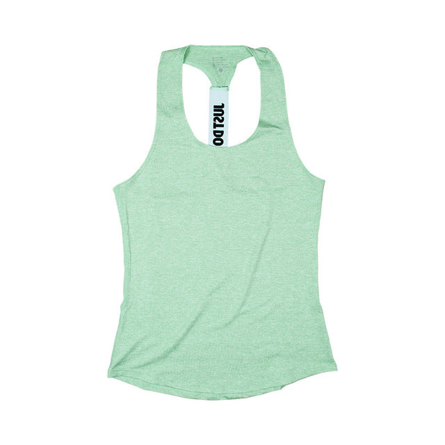 Just Do It Solid Color Loose Yoga Sleeveless Fitness Shirt-women fitness-wanahavit-Green-S-wanahavit