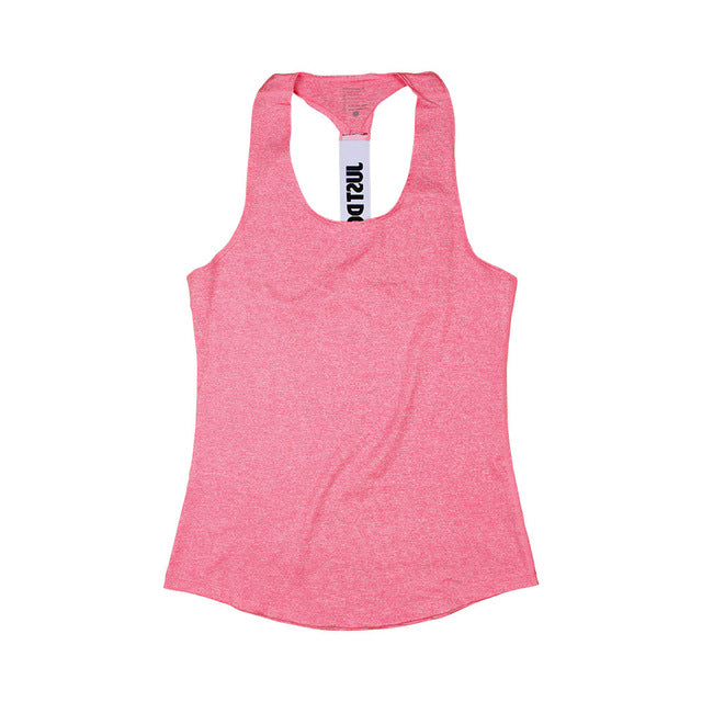 Just Do It Solid Color Loose Yoga Sleeveless Fitness Shirt-women fitness-wanahavit-Pink-S-wanahavit