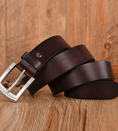 Vintage Designer Cow Genuine Leather Belt-men-wanahavit-FG001 Coffe-100cm-wanahavit