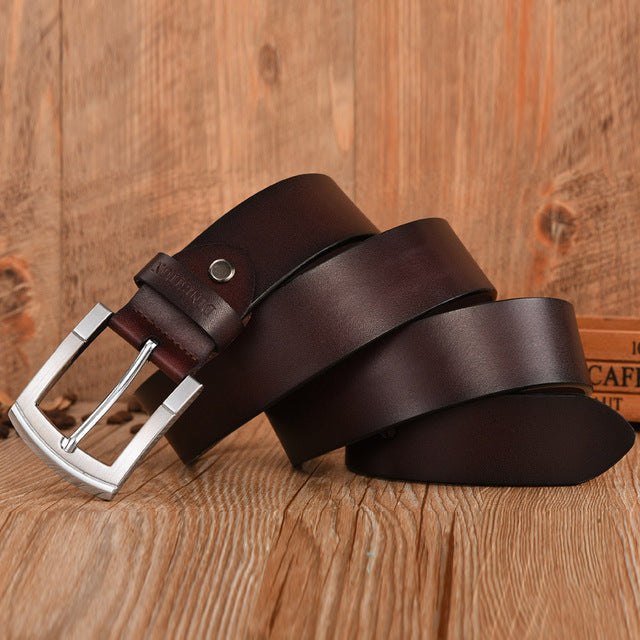 Vintage Designer Cow Genuine Leather Belt-men-wanahavit-FG001 Coffe-100cm-wanahavit