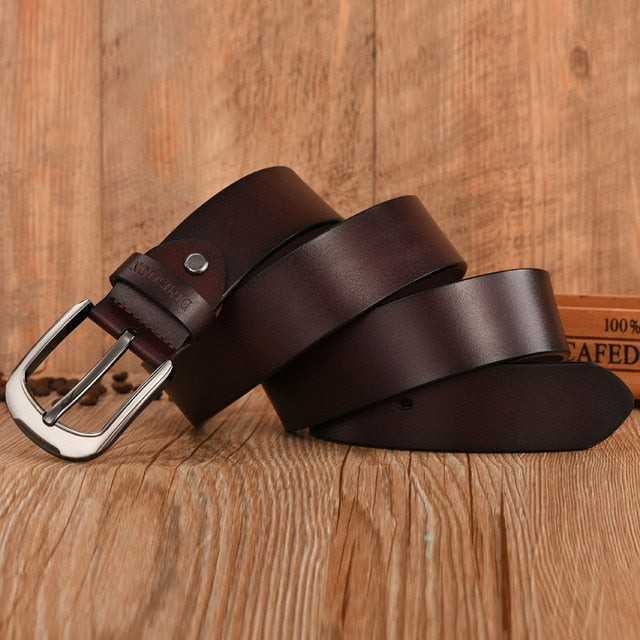 Vintage Designer Cow Genuine Leather Belt-men-wanahavit-FG002 Coffe-100cm-wanahavit
