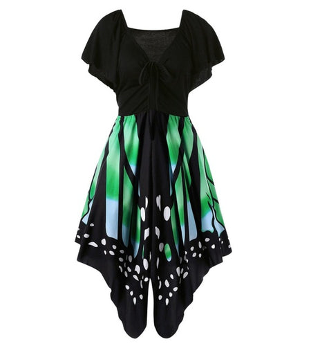 Butterfly Shape Novelty Party Dress-women-wanahavit-Green-XXXL-wanahavit