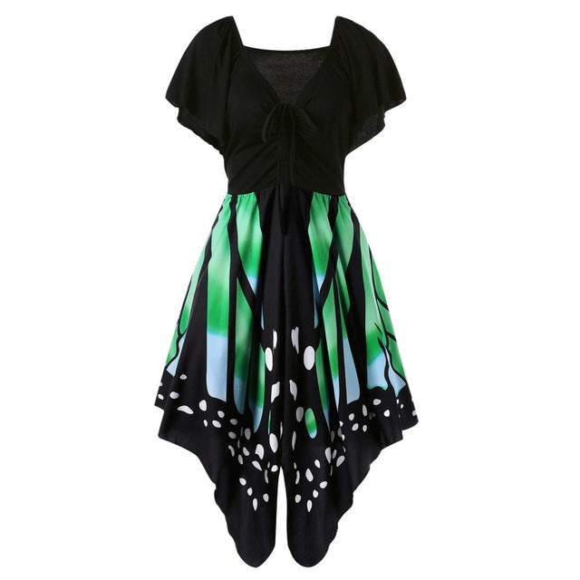 Butterfly Shape Novelty Party Dress-women-wanahavit-Green-XXXL-wanahavit