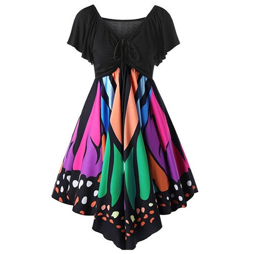 Load image into Gallery viewer, Butterfly Shape Novelty Party Dress-women-wanahavit-Violet-XXXL-wanahavit
