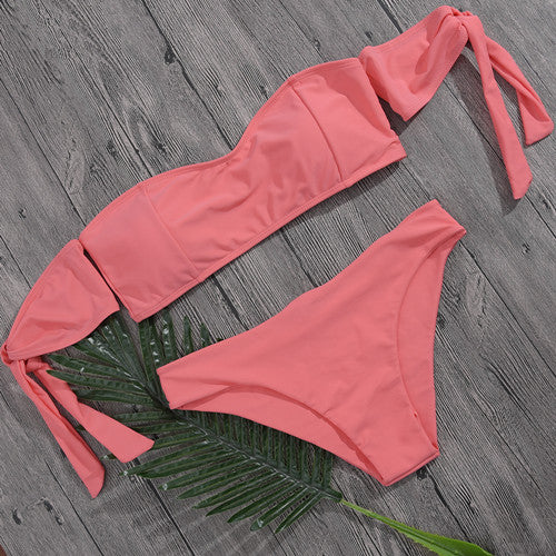 Sexy Lace Up Brazilian Bikini-women fitness-wanahavit-2 Pink-S-wanahavit