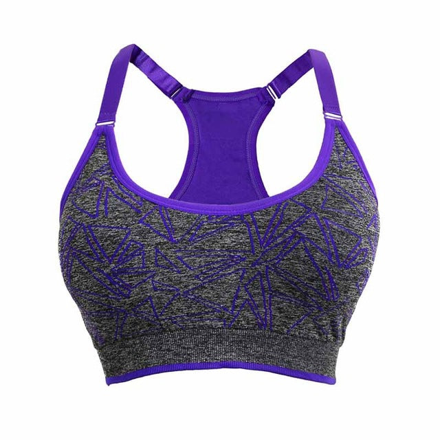Geometric Printed Shakeproof Quick Drying Sports Bra-women fitness-wanahavit-Purple-One Size-wanahavit