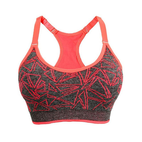 Load image into Gallery viewer, Geometric Printed Shakeproof Quick Drying Sports Bra-women fitness-wanahavit-Red-One Size-wanahavit
