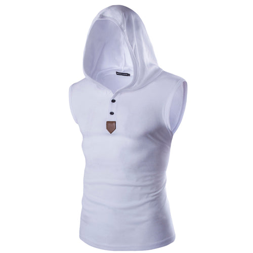 Load image into Gallery viewer, Solid Color Sleeveless Hooded Vest-men fashion &amp; fitness-wanahavit-White-L-wanahavit
