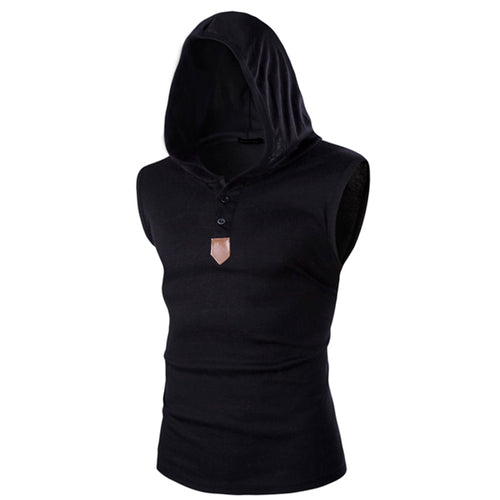Load image into Gallery viewer, Solid Color Sleeveless Hooded Vest-men fashion &amp; fitness-wanahavit-Black-L-wanahavit
