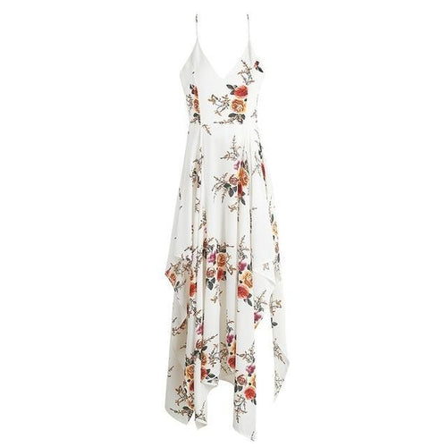 Load image into Gallery viewer, Floral Print Irregular Summer Sexy Deep V Split Long Dress-women-wanahavit-Print 2-S-wanahavit
