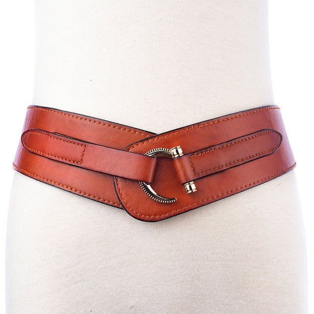 High Quality Elastic Cummerbunds Belt-women-wanahavit-CMYF04 Brown-One Size-wanahavit