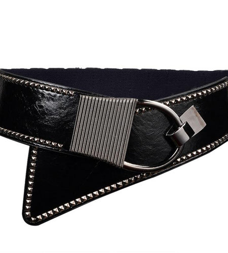 Punk Rocker Cummerbunds Wide Girdle Belts-women-wanahavit-CMYF06A Black-One Size-wanahavit