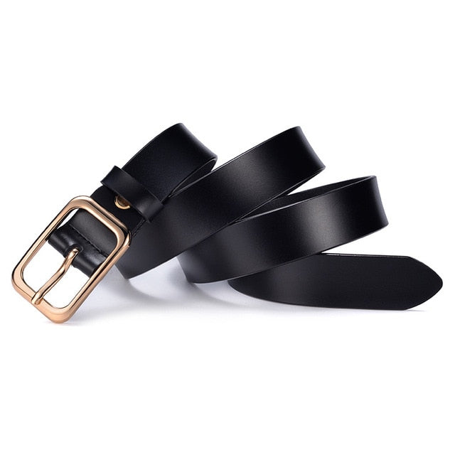 High Quality Designer Vintage Genuine Leather Belt-women-wanahavit-CMND013 Black-100cm-wanahavit