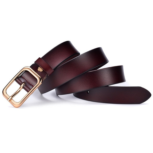High Quality Designer Vintage Genuine Leather Belt-women-wanahavit-CMND013 Coffee-100cm-wanahavit