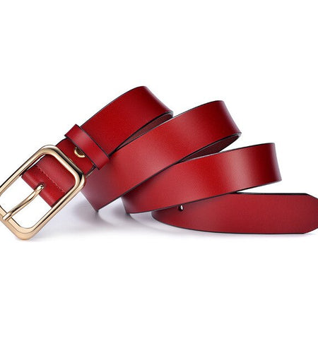 High Quality Designer Vintage Genuine Leather Belt-women-wanahavit-CMND013 Red-100cm-wanahavit