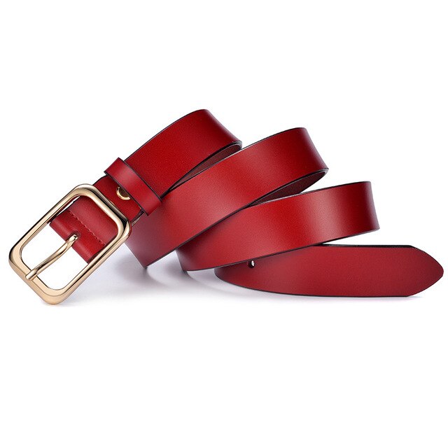 High Quality Designer Vintage Genuine Leather Belt-women-wanahavit-CMND013 Red-100cm-wanahavit