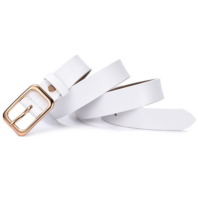 High Quality Designer Vintage Genuine Leather Belt-women-wanahavit-CMND013 White-100cm-wanahavit