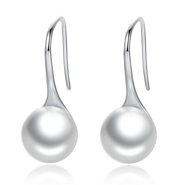 925 Sterling Silver Elegant Round Simulated Pure Love Pearl Drop Earring-women-wanahavit-White-wanahavit
