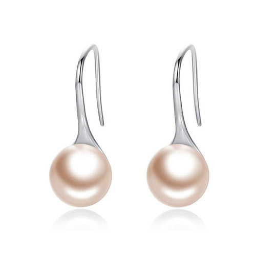 Load image into Gallery viewer, 925 Sterling Silver Elegant Round Simulated Pure Love Pearl Drop Earring-women-wanahavit-Gold-wanahavit
