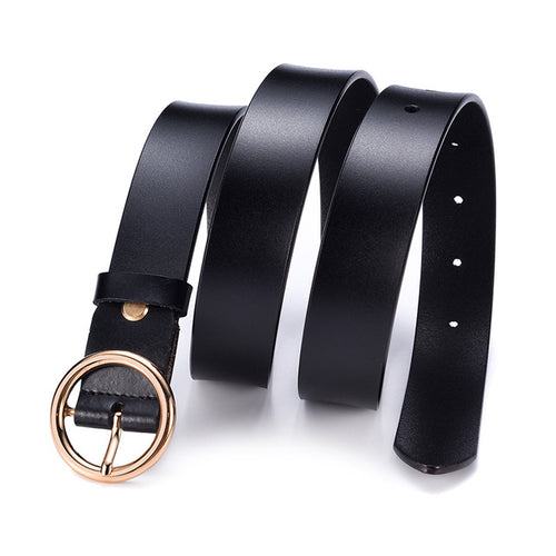 Load image into Gallery viewer, Genuine Leather Metal Buckle Straps Belt-women-wanahavit-CMND014 Black-95CM-wanahavit
