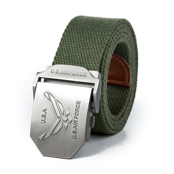 High Quality Fashion Casual USA Air Force Canvas Belt-men-wanahavit-Army Green-110CM-wanahavit