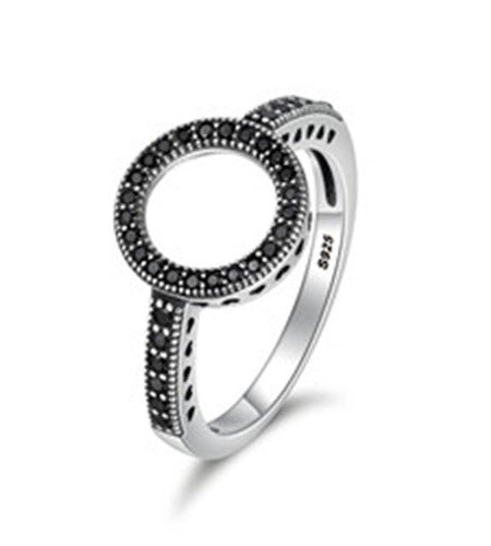 925 Sterling Clear Round Shape Ring-women-wanahavit-Black-6-wanahavit