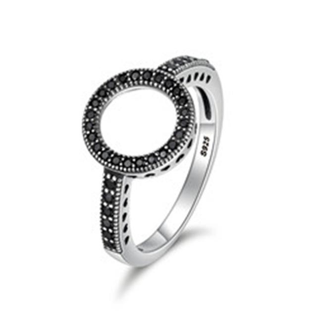 925 Sterling Clear Round Shape Ring-women-wanahavit-Black-6-wanahavit