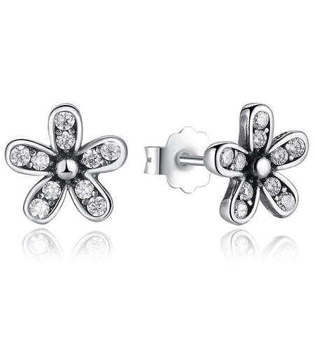 925 Sterling Silver Dazzling Daisy Stud Earring-women-wanahavit-wanahavit
