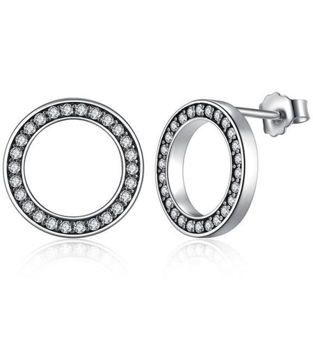 925 Sterling Clear Round Shape Pendant Earring-women-wanahavit-Silver-wanahavit