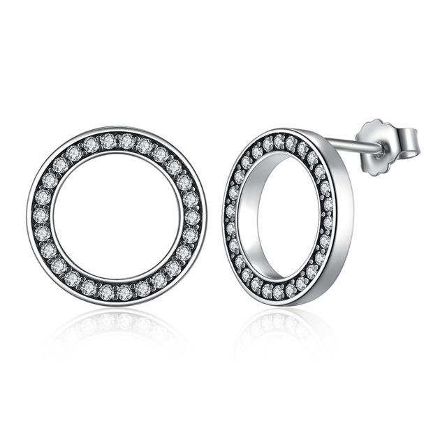 925 Sterling Clear Round Shape Pendant Earring-women-wanahavit-Silver-wanahavit
