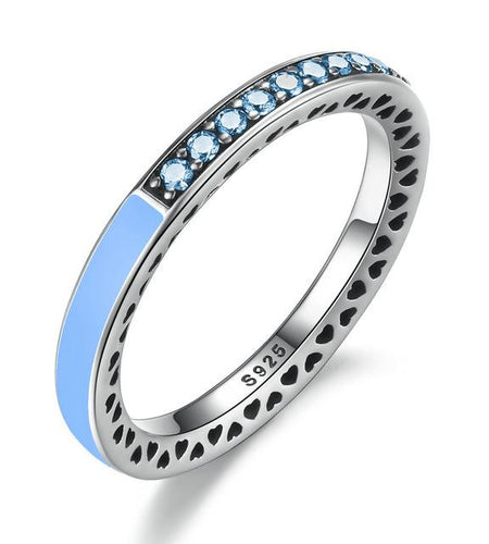 925 Sterling Silver Radiant Hearts Light Enamel Ring-women-wanahavit-Light Blue-6-wanahavit