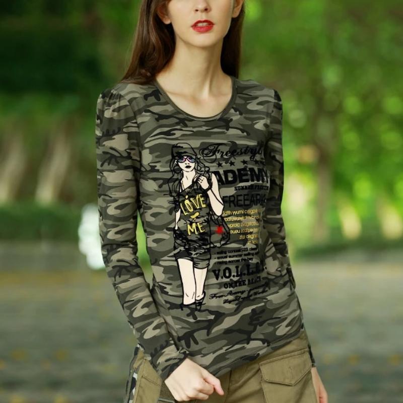 Love Me Military Academy Printed Camouflage Long Sleeve-women-wanahavit-camouflage-M-wanahavit