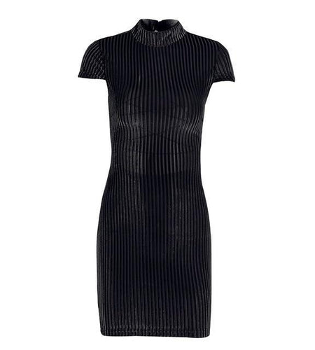 Corduroy Backless Lace Up Vintage Bodycon Dress-women-wanahavit-Black-S-wanahavit