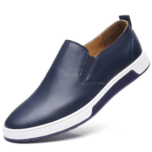 Load image into Gallery viewer, Italian Designer Autumn Leather Slip On Loafers Shoes-men-wanahavit-Blue Casual Shoes-5.5-wanahavit
