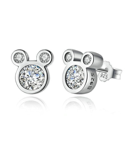 925 Sterling Silver Dazzling Milky Mouse Stud Earrings-women-wanahavit-wanahavit