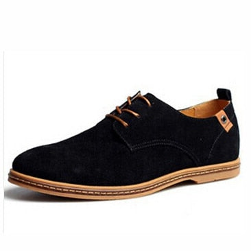 Load image into Gallery viewer, Fashion Suede Leather Casual Flat Lace Up Shoes-men-wanahavit-black-6-wanahavit
