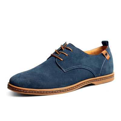 Load image into Gallery viewer, Fashion Suede Leather Casual Flat Lace Up Shoes-men-wanahavit-blue-6-wanahavit
